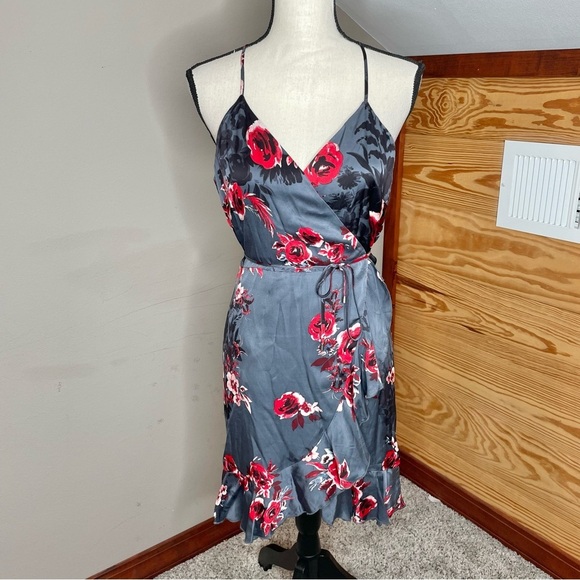 Lovers + Friends Gray and Red Floral Mini Dress - Picture 2 of 12
